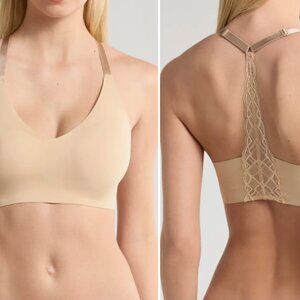 NEW True & Co Triangle Lace Racerback Bralette 34C–D 36B Desert